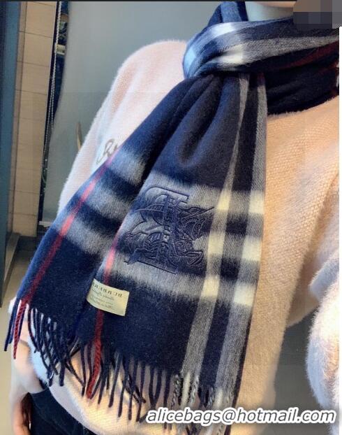 Grade Design Burberry Check Long Scarf 32x180cm 1108 Blue 2023