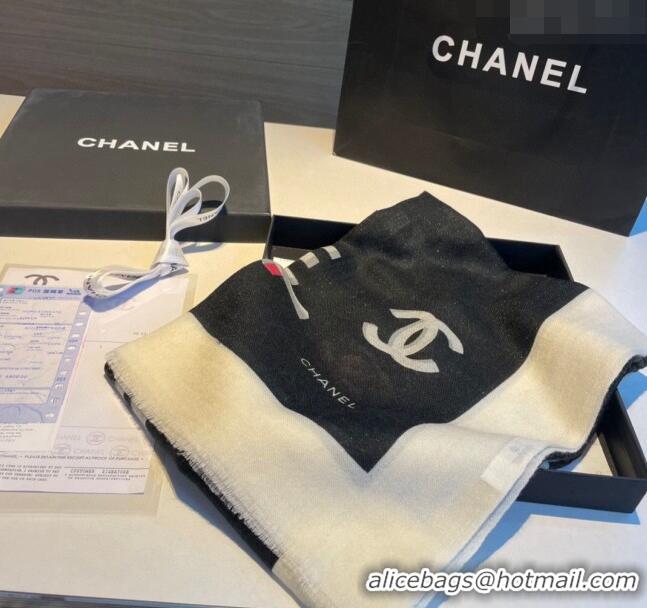 New Style Chanel Logo Scarf 100x200cm CH1108 Black 2023