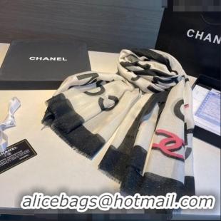 Promotional Chanel Logo Scarf 100x200cm CH1108 White 2023