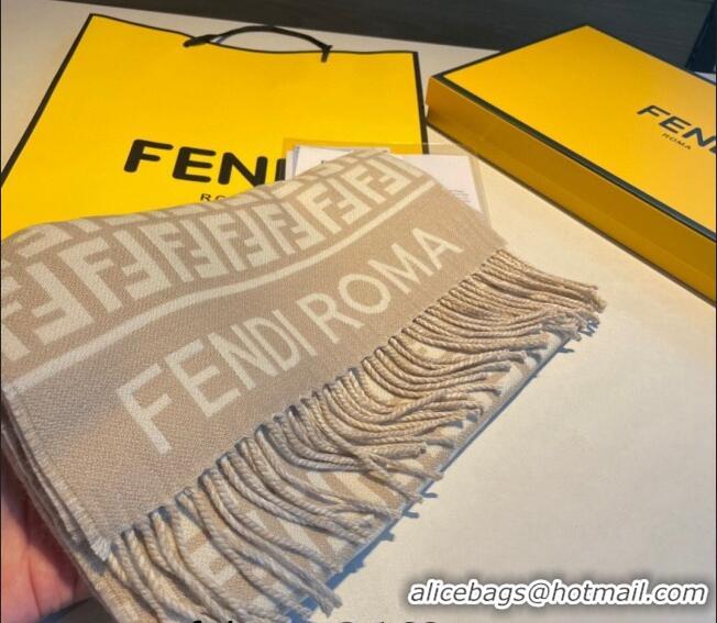 Reasonable Price Fendi Wool FF Long Scarf 30x180cm F1108 Beige 2023