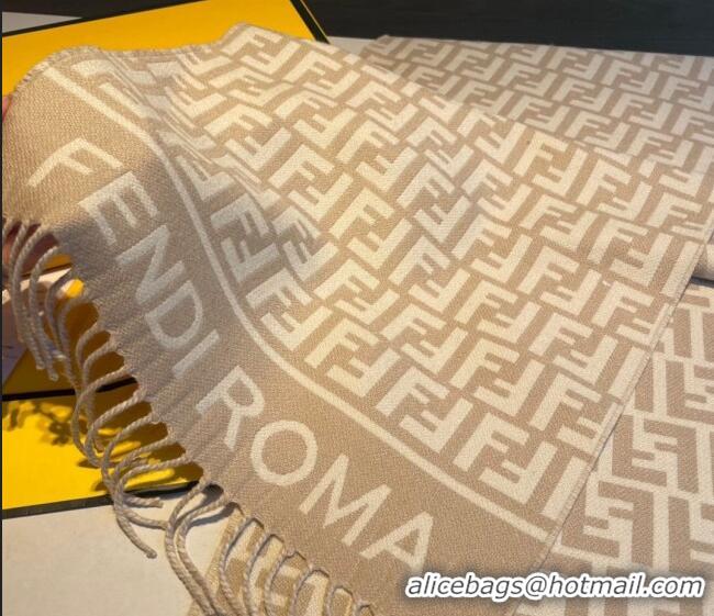 Reasonable Price Fendi Wool FF Long Scarf 30x180cm F1108 Beige 2023