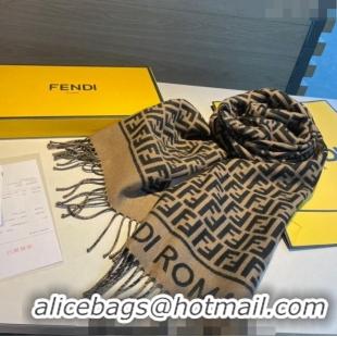 Pretty Style Fendi Wool FF Long Scarf 30x180cm F1108 Brown/Black 2023