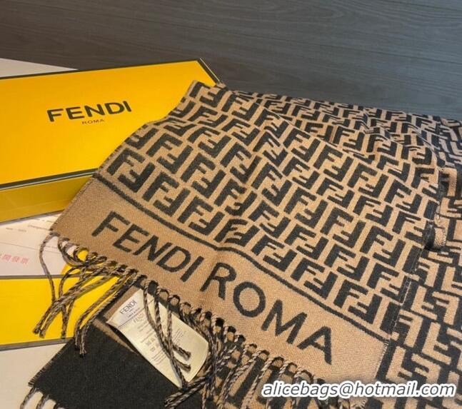 Pretty Style Fendi Wool FF Long Scarf 30x180cm F1108 Brown/Black 2023