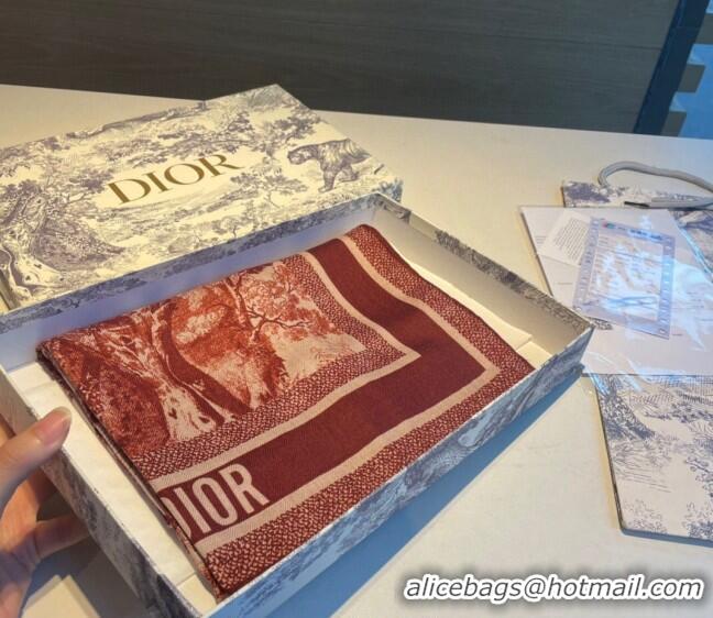 Top Quality Dior Toile de Jouy Cashmere Long Scarf 65x185cm D1108 Red 2023