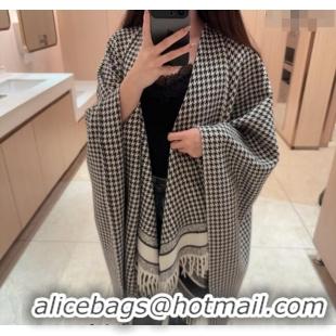 Reasonable Price Dior Micro-Houndstooth Cape 140x180cm D1108 White/Black 2023