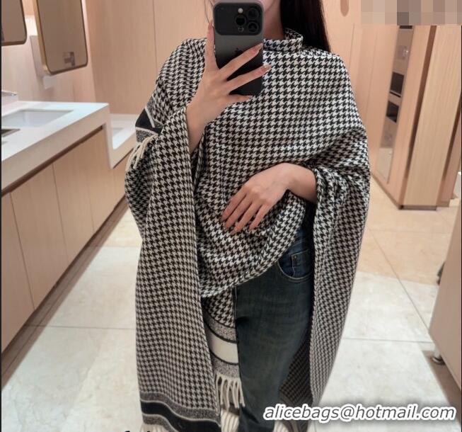 Reasonable Price Dior Micro-Houndstooth Cape 140x180cm D1108 White/Black 2023