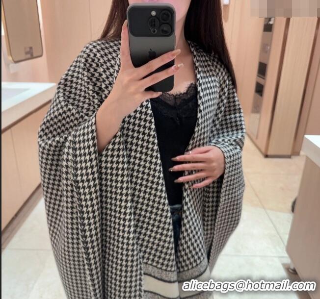 Reasonable Price Dior Micro-Houndstooth Cape 140x180cm D1108 White/Black 2023