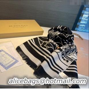 Top Quality Burberry Logo Long Scarf 33x170cm B1108 Black/Grey 2023