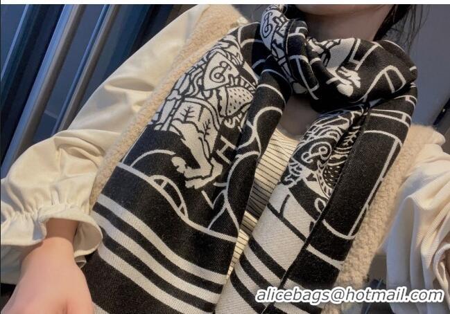 Top Quality Burberry Logo Long Scarf 33x170cm B1108 Black/Grey 2023