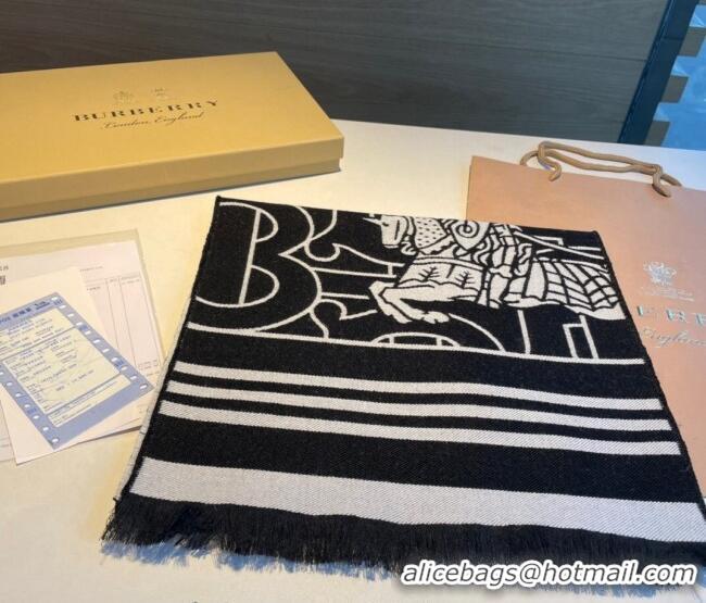 Top Quality Burberry Logo Long Scarf 33x170cm B1108 Black/Grey 2023