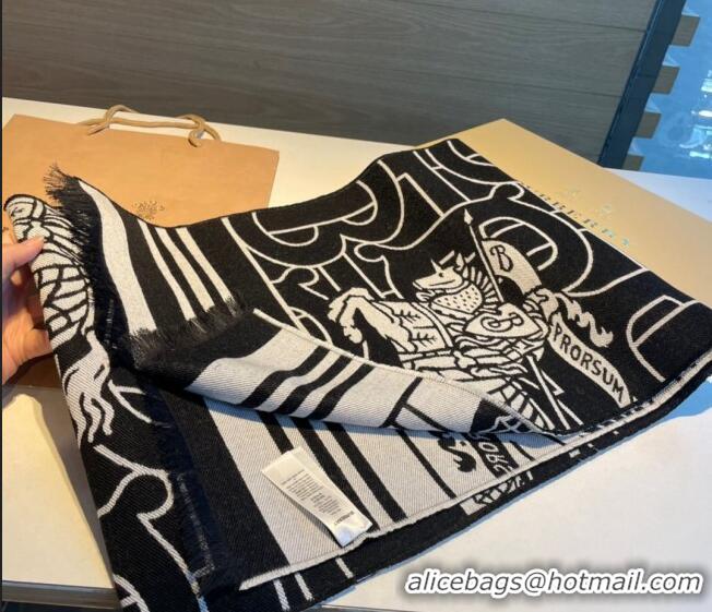 Top Quality Burberry Logo Long Scarf 33x170cm B1108 Black/Grey 2023