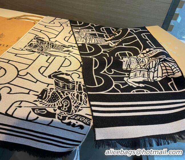 Top Quality Burberry Logo Long Scarf 33x170cm B1108 Black/Grey 2023