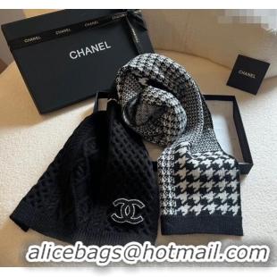 Promotional Chanel Knit Long Scarf 30x190cm C1108 Black 2023