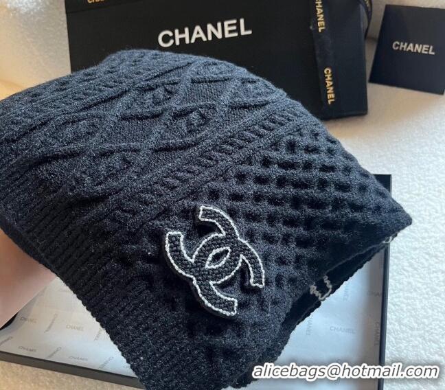 Promotional Chanel Knit Long Scarf 30x190cm C1108 Black 2023