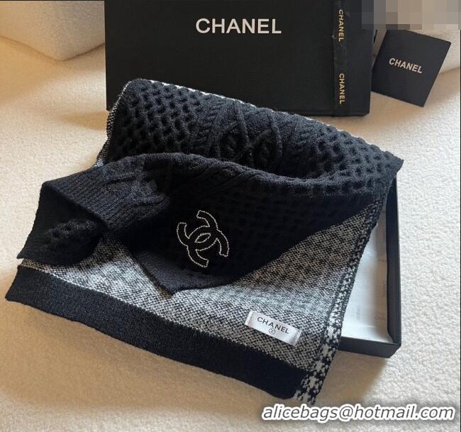 Promotional Chanel Knit Long Scarf 30x190cm C1108 Black 2023