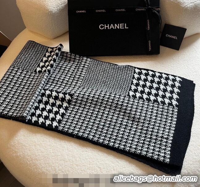 Promotional Chanel Knit Long Scarf 30x190cm C1108 Black 2023