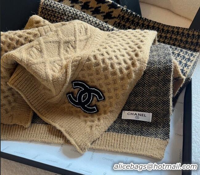 Super Quality Chanel Knit Long Scarf 30x190cm C1108 Brown 2023