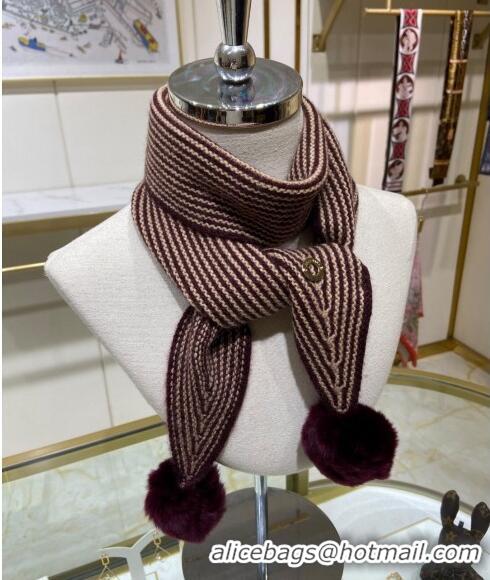 Free Shipping Loro Piana Knit Long Scarf 11x120cm LP8071 Purple 2023