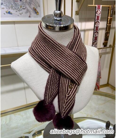 Free Shipping Loro Piana Knit Long Scarf 11x120cm LP8071 Purple 2023