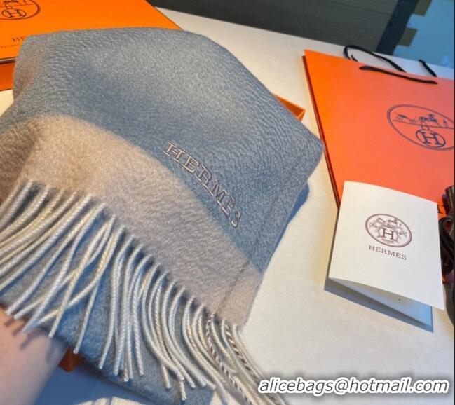 Pretty Style Hermes Cashmere Long Scarf 30x185cm H11703 Blue 2023