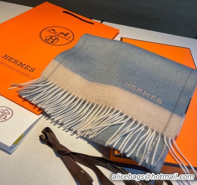 Pretty Style Hermes Cashmere Long Scarf 30x185cm H11703 Blue 2023