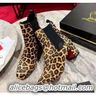 Buy Duplicate Christian Louboutin Turelastic Heel Ankle Boots 5.5cm in Leopard print 103070