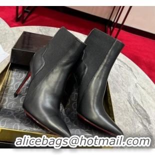 Best Price Christian Louboutin Chelsea Chick Ankle Boots 10cm in Black Calf Leather 1103075