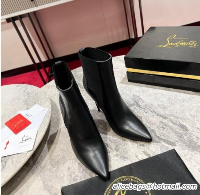 Best Price Christian Louboutin Chelsea Chick Ankle Boots 10cm in Black Calf Leather 1103075