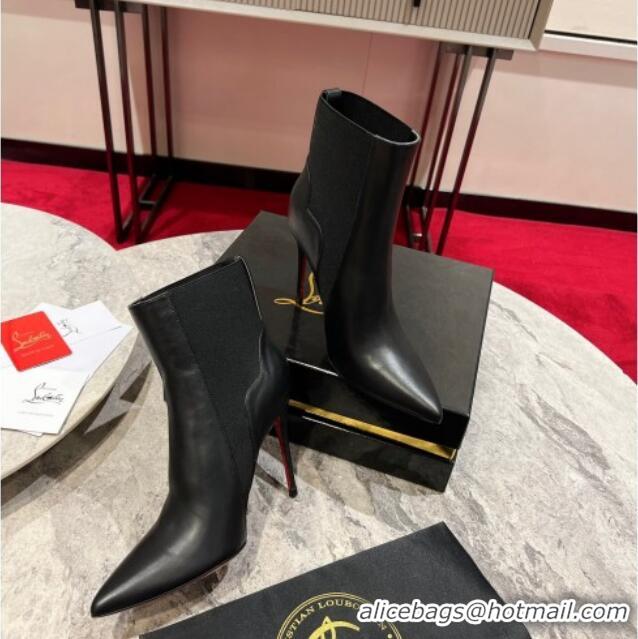 Best Price Christian Louboutin Chelsea Chick Ankle Boots 10cm in Black Calf Leather 1103075