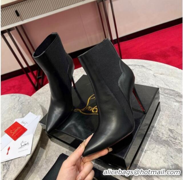 Best Price Christian Louboutin Chelsea Chick Ankle Boots 10cm in Black Calf Leather 1103075