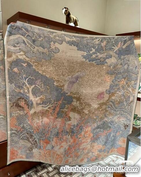 Low Price Hermes Retourala Nature Cashmere Sqaure Shawl Scarf 140cm H11710 Grey 2023