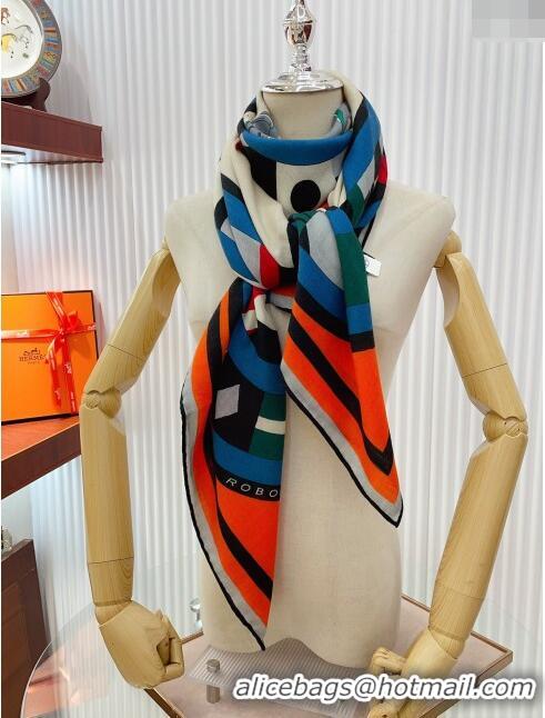 Inexpensive Hermes Cashmere & Silk Sqaure Shawl Scarf 140cm H11713 Orange 2023