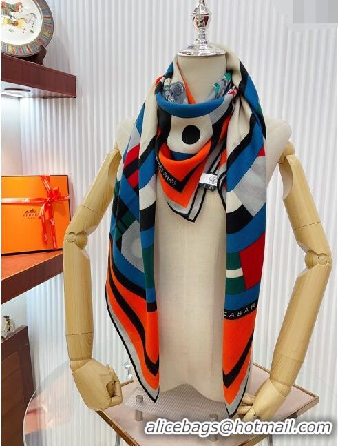 Inexpensive Hermes Cashmere & Silk Sqaure Shawl Scarf 140cm H11713 Orange 2023