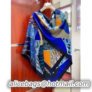 Low Cost Hermes Cashmere & Silk Sqaure Shawl Scarf 140cm H11725 Blue 2023