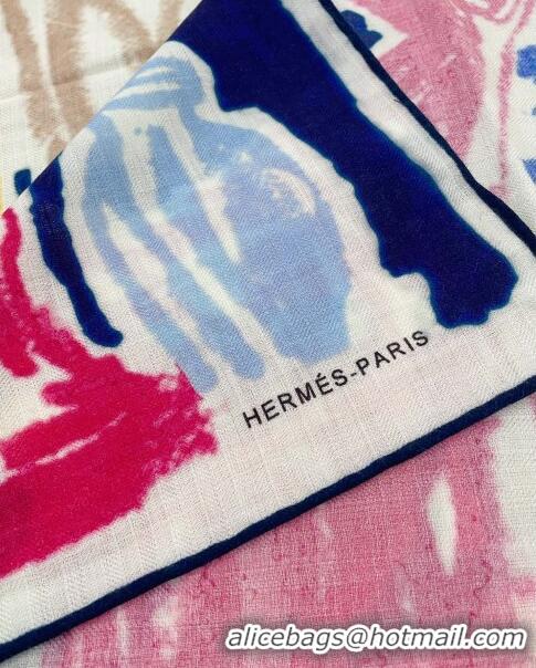 Trendy Design Hermes Cashmere & Silk Sqaure Shawl Scarf 140cm H11726 Blue 2023