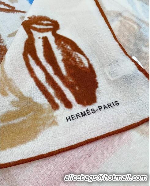 Top Quality Hermes Cashmere & Silk Sqaure Shawl Scarf 140cm H11727 Beige 2023