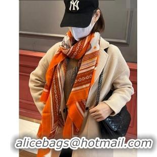 Good Product Hermes Cashmere Long Scarf 200x100cm H11735 Orange 2023