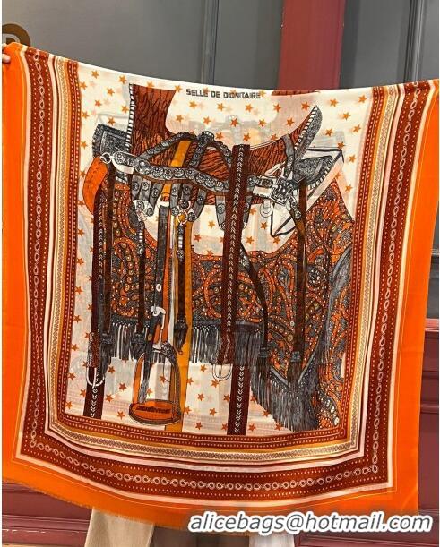 Good Product Hermes Cashmere Long Scarf 200x100cm H11735 Orange 2023