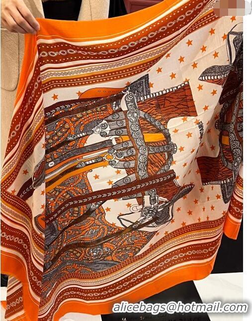 Good Product Hermes Cashmere Long Scarf 200x100cm H11735 Orange 2023