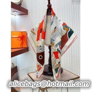 Most Popular Hermes Silk Sqaure Scarf 90x90cm H111806 White 2023