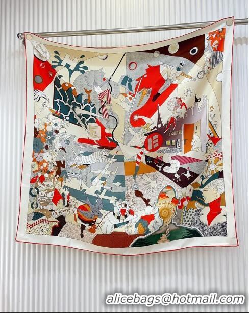 Most Popular Hermes Silk Sqaure Scarf 90x90cm H111806 White 2023