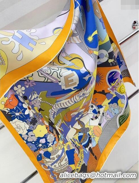 Top Grade Hermes Silk Sqaure Scarf 90x90cm H111807 Orange 2023