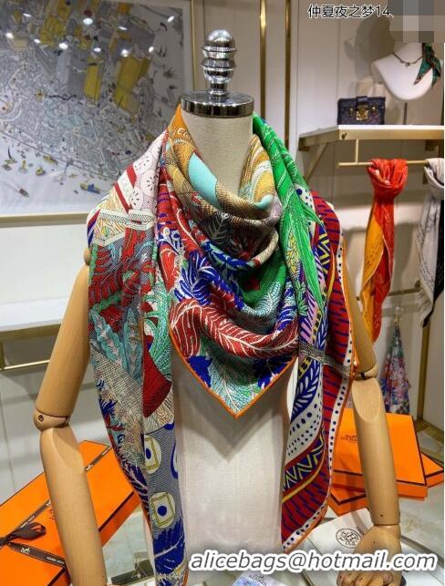 Super Quality Hermes Cashmere & Silk Sqaure Shawl Scarf 140cm H111809 Orange 2023