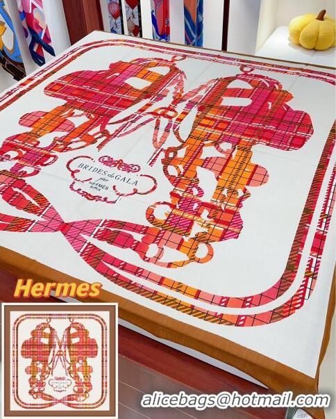 Good Taste Hermes Cashmere & Silk Sqaure Shawl Scarf 140cm H111813 Red 2023