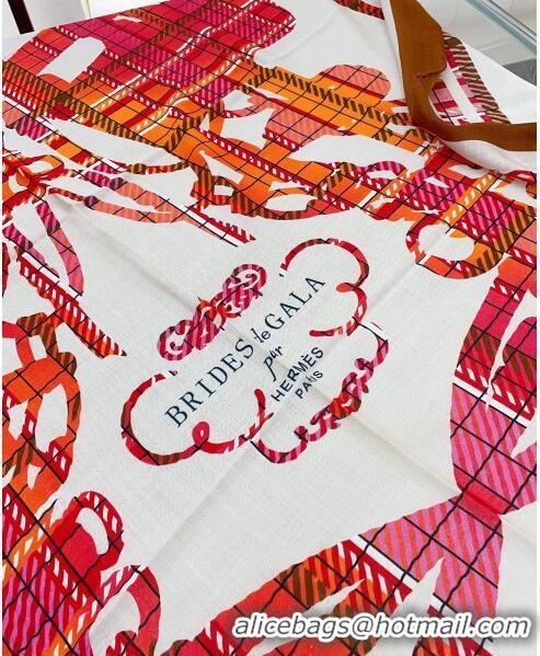 Good Taste Hermes Cashmere & Silk Sqaure Shawl Scarf 140cm H111813 Red 2023