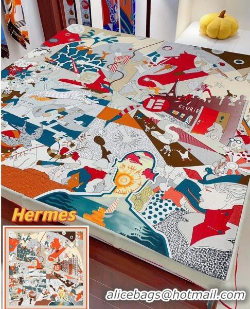 Classic Grade Hermes Cashmere & Silk Sqaure Shawl Scarf 140cm H111815 Beige 2023