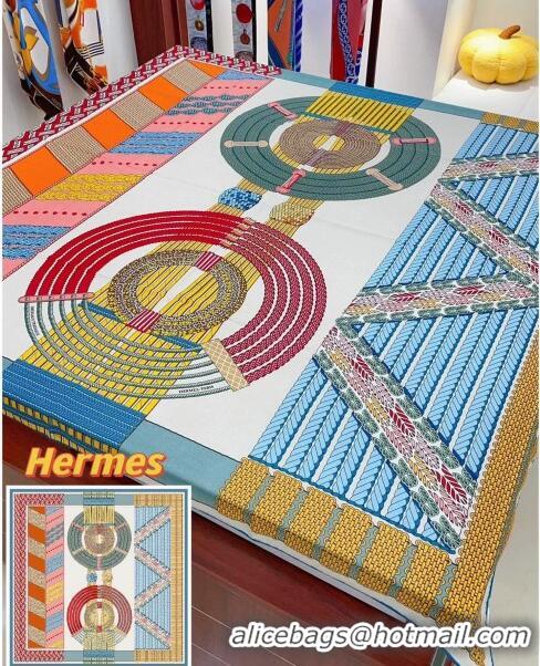 New Cheap Hermes Cashmere & Silk Sqaure Shawl Scarf 140cm H111817 Blue 2023