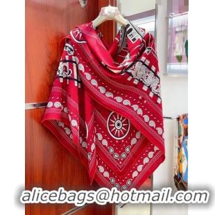 Best Product Hermes Cashmere & Silk All Aboard！Sqaure Shawl Scarf 140cm H111824 Red 2023