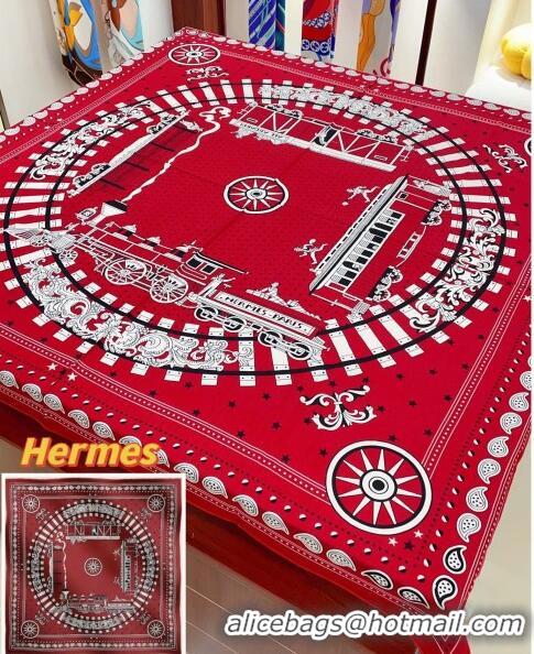 Best Product Hermes Cashmere & Silk All Aboard！Sqaure Shawl Scarf 140cm H111824 Red 2023