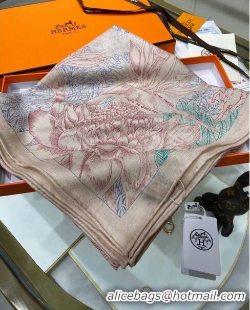 Buy Discount Hermes Cashmere & Silk Sqaure Shawl Scarf 140cm H112107 Pink 2023 Top